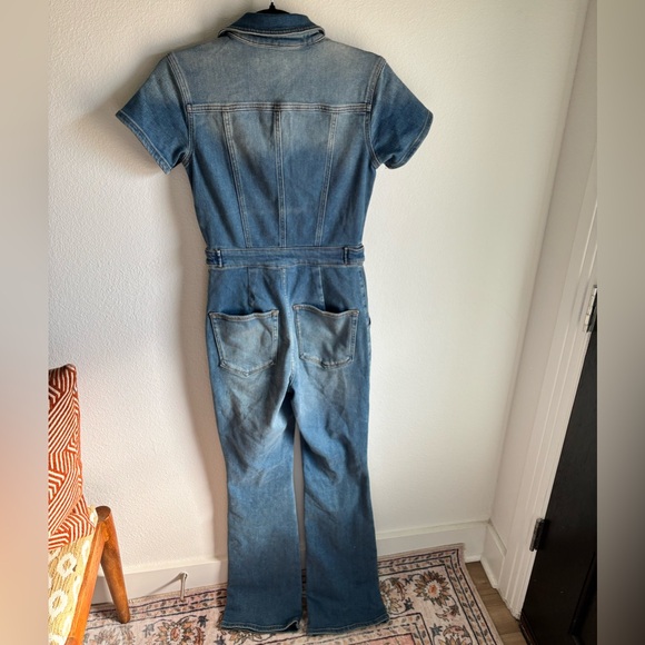 Americana Good American Light Blue Denim Jumpsuit size 1 w/as adjustable waist - Picture 10 of 16